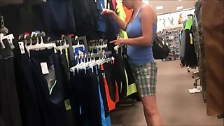 Busty 32GG wife shopping for clothes