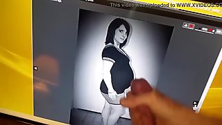 Slut wife MJ cum tribute. (Pregnant)